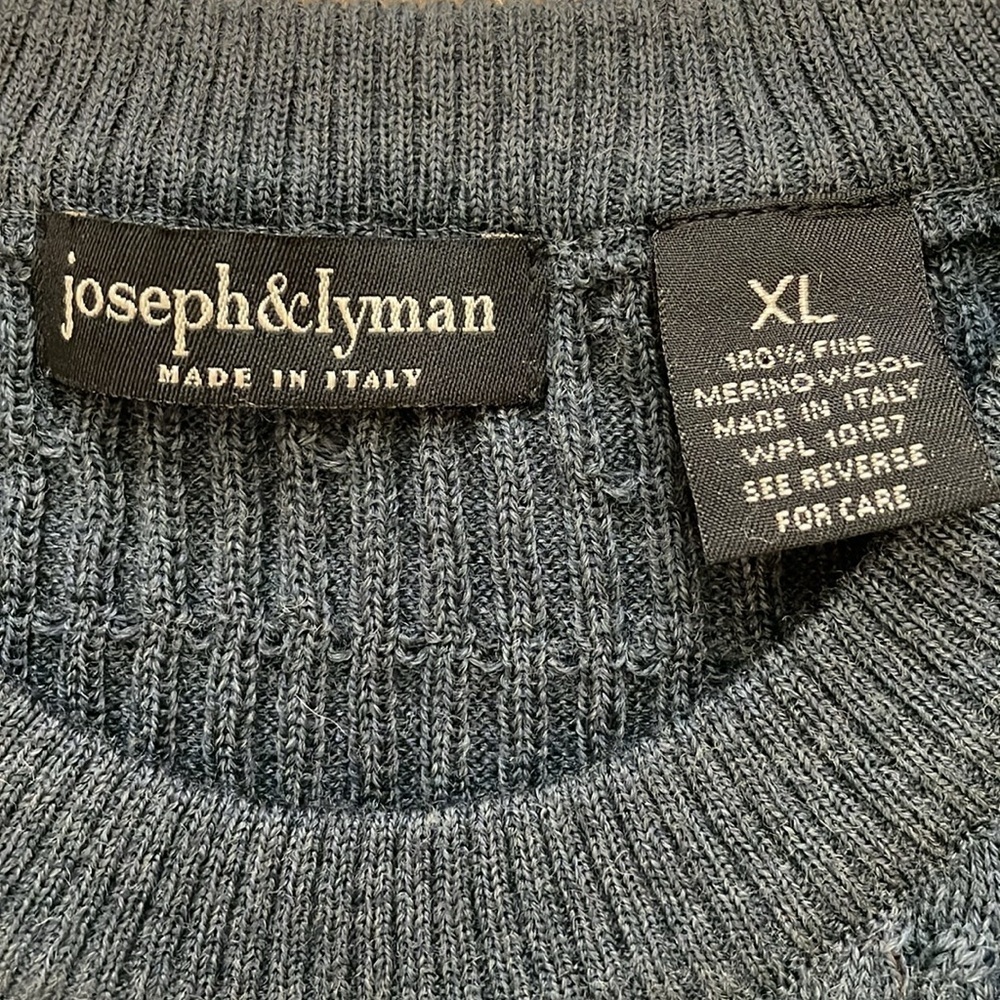 Joseph & Lyman men’s steel gray 100% merino wool crew neck sweater sz XL - Picture 2 of 5
